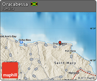 Shaded Relief Map of Oracabessa