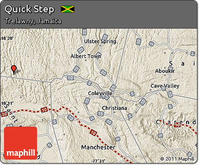 Shaded Relief Map of Quick Step
