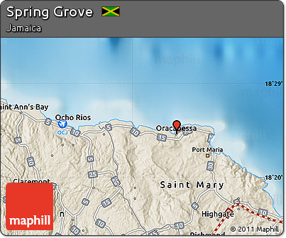 Shaded Relief Map of Spring Grove