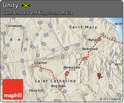 Shaded Relief Map of Unity