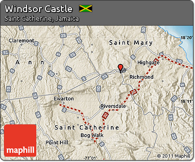 Shaded Relief Map of Windsor Castle