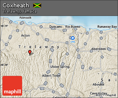 Shaded Relief Map of Coxheath