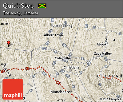 Shaded Relief Map of Quick Step
