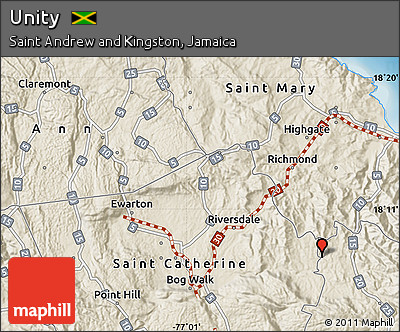 Shaded Relief Map of Unity