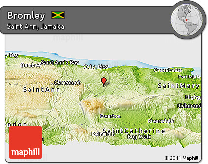 Physical Panoramic Map of Bromley