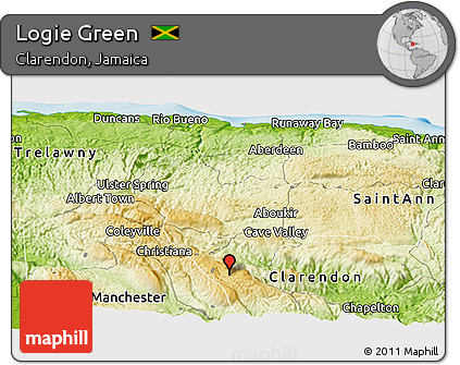 Physical Panoramic Map of Logie Green