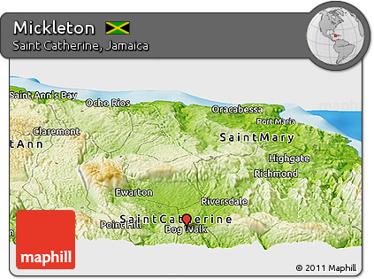 Physical Panoramic Map of Mickleton