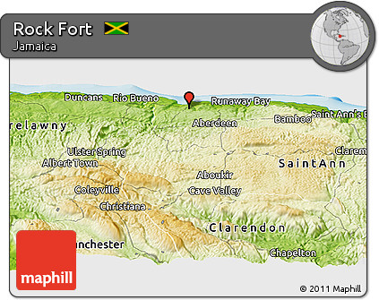 Physical Panoramic Map of Rock Fort