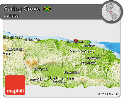 Physical Panoramic Map of Spring Grove