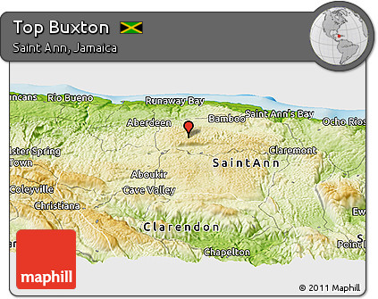 Physical Panoramic Map of Top Buxton