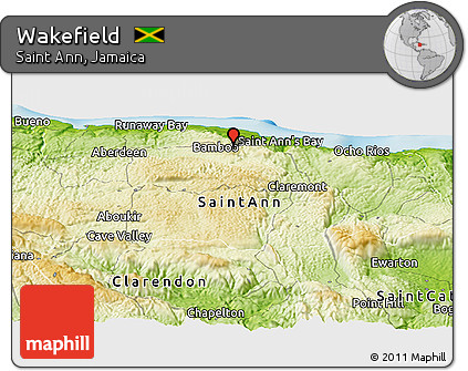 Physical Panoramic Map of Wakefield
