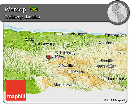 Physical Panoramic Map of Warsop