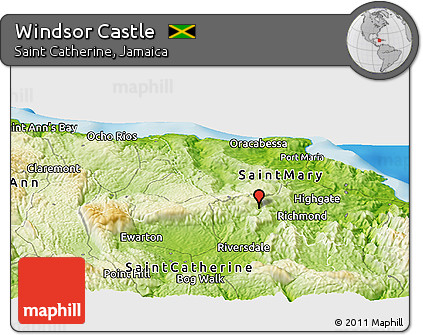 Physical Panoramic Map of Windsor Castle