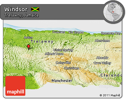 Physical Panoramic Map of Windsor