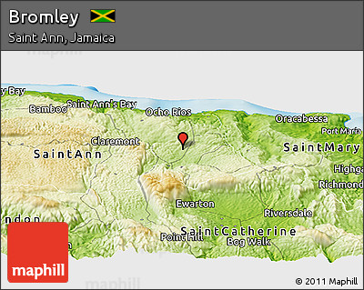 Physical Panoramic Map of Bromley