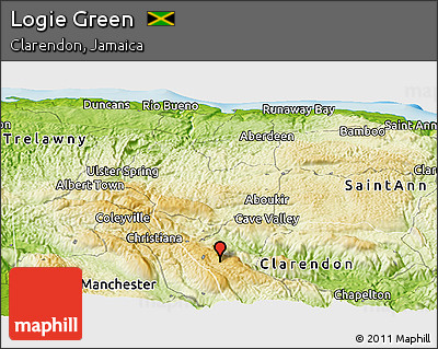 Physical Panoramic Map of Logie Green