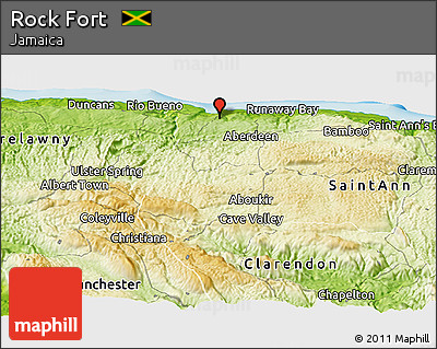 Physical Panoramic Map of Rock Fort