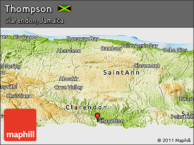 Physical Panoramic Map of Thompson