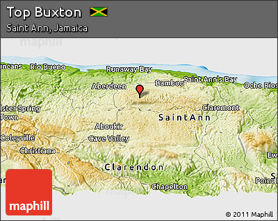Physical Panoramic Map of Top Buxton