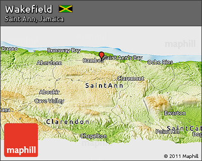 Physical Panoramic Map of Wakefield