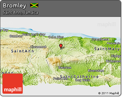 Physical Panoramic Map of Bromley