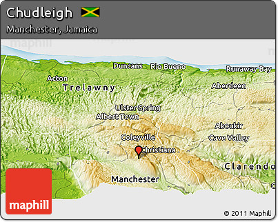 Physical Panoramic Map of Chudleigh