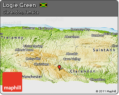 Physical Panoramic Map of Logie Green