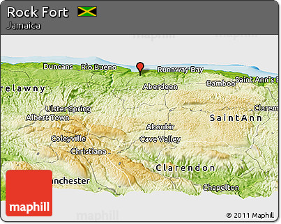 Physical Panoramic Map of Rock Fort