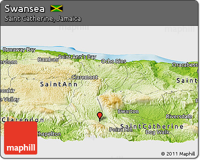 Physical Panoramic Map of Swansea