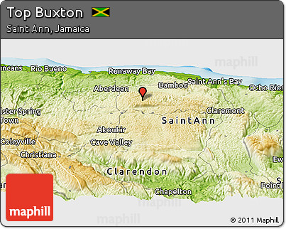 Physical Panoramic Map of Top Buxton