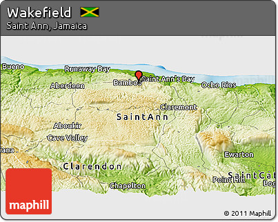 Physical Panoramic Map of Wakefield