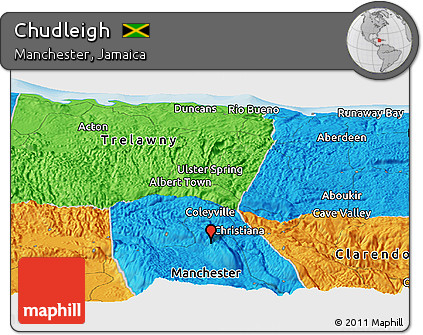 Political Panoramic Map of Chudleigh