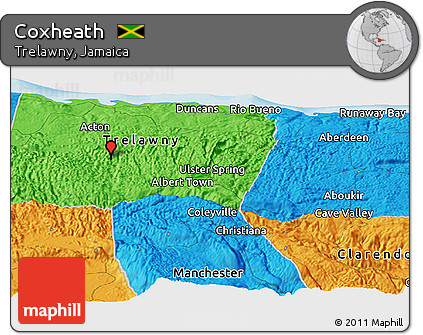 Political Panoramic Map of Coxheath