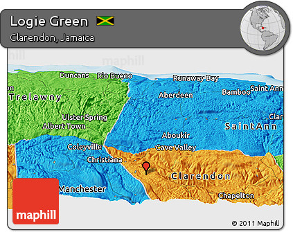 Political Panoramic Map of Logie Green