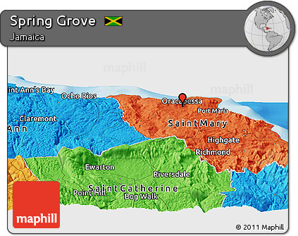 Political Panoramic Map of Spring Grove