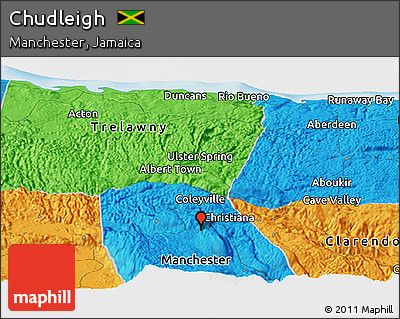 Political Panoramic Map of Chudleigh