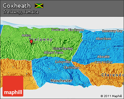 Political Panoramic Map of Coxheath