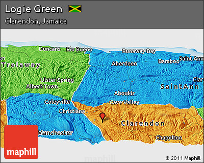 Political Panoramic Map of Logie Green