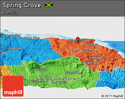 Political Panoramic Map of Spring Grove