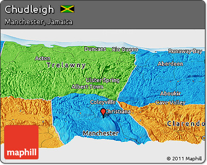 Political Panoramic Map of Chudleigh