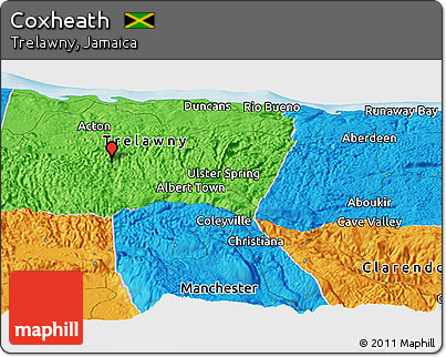 Political Panoramic Map of Coxheath