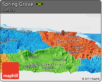 Political Panoramic Map of Spring Grove