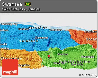 Political Panoramic Map of Swansea