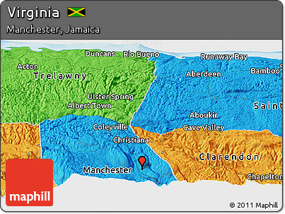 Political Panoramic Map of Virginia