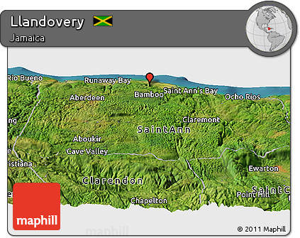 Satellite Panoramic Map of Llandovery
