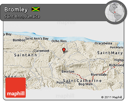 Shaded Relief Panoramic Map of Bromley