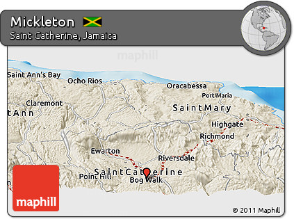 Shaded Relief Panoramic Map of Mickleton