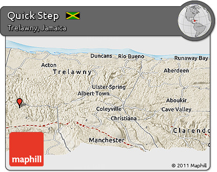Shaded Relief Panoramic Map of Quick Step