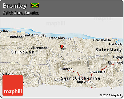Shaded Relief Panoramic Map of Bromley
