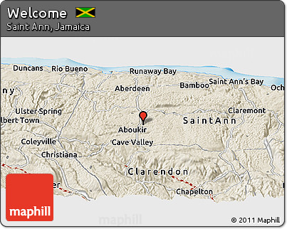 Shaded Relief Panoramic Map of Welcome